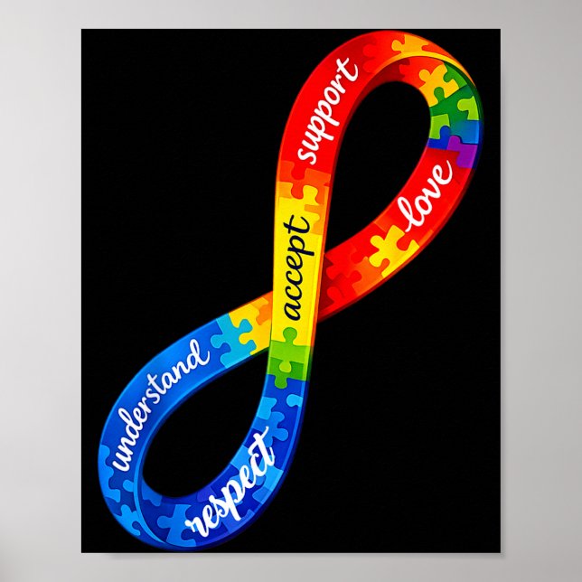 Poster Autism infinity ribbon design a neurodiversity (Frente)