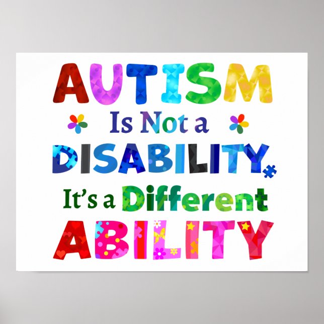 Poster AUTISM Is Not a Disability (Frente)