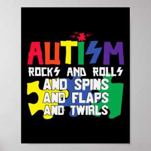 Poster Autism Rocks Rolls Gira Flaps E Twirts