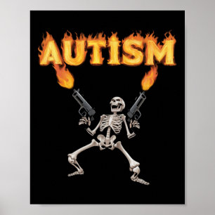 Poster Autism Skeleton Engraçado Memória-Tanque Específic