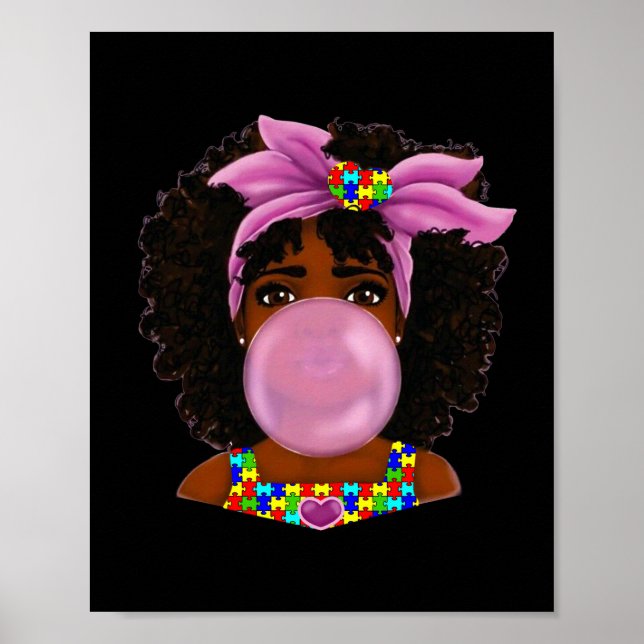 Poster Autismo Afro-Americano Negro (Frente)