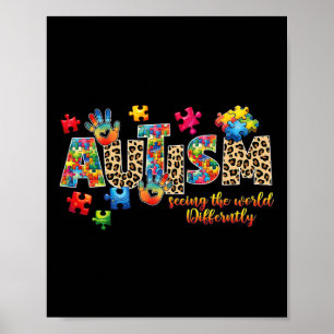 Poster Autismo Apoio Professora Mulheres Crianças Sensibi