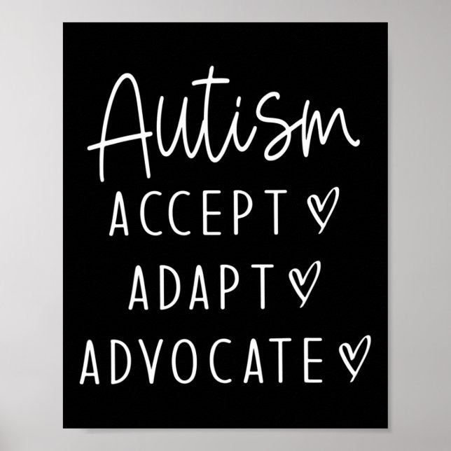 Poster Autismo Autismo Accept Adaptar Advocate (Frente)