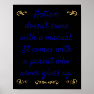 Poster Autismo Autismo Autismo não vem com um manual