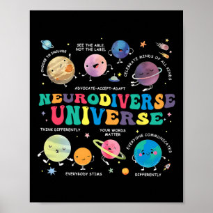 Poster Autismo Autista do Planeta Espacial Uniforme Neuro