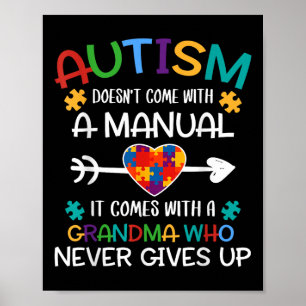 Poster Autismo Avó ama Crianças Autistas Sensibilização