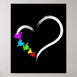 Poster Autismo Cardíaco Consciência Ama Autismo Simples Q