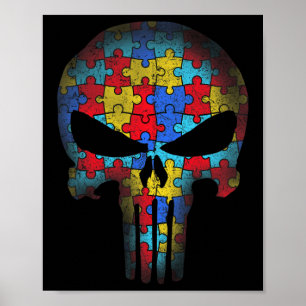 Poster Autismo Caveira Consciência Tea Mãe Crianças Pais
