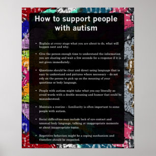 Pôster Autismo como apoiar algum com autismo