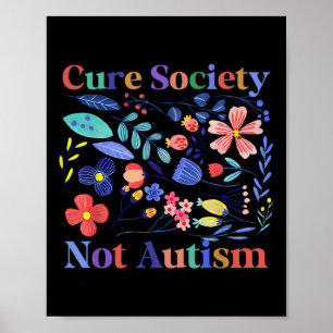 Poster Autismo Consciência Aceitação Cura Sociedade Não A