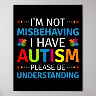 Poster Autismo Consciência Não Estou Mal Comportando Eu T