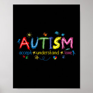 Poster Autismo Conscientista Accept Compreende Amor Com A