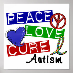 Pôster Autismo da cura do amor da paz