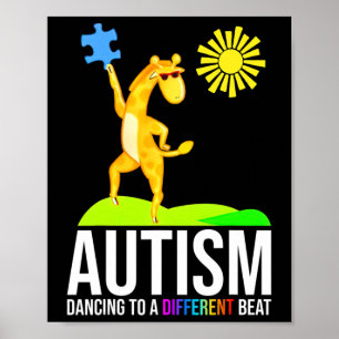 Poster Autismo Dançando A Um Diferente Beat Divertido Sen
