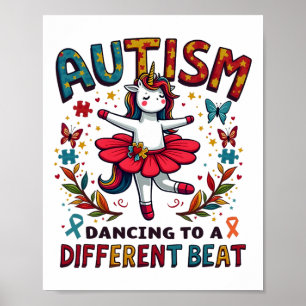Poster Autismo Dançando Para Ser Um Unicórnio Bastante Di