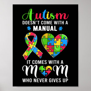 Poster Autismo de aspas inspiradoras Mamãe Camisa Autismo