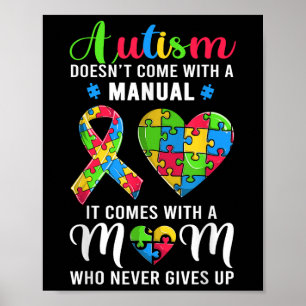 Poster Autismo de aspas inspiradoras Mamãe Camisa Autismo
