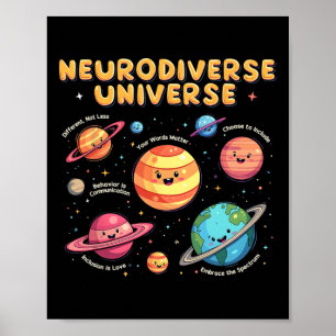 Poster Autismo de educação especial do Universo Neurodive