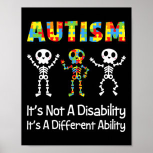 Poster Autismo Diferente habilidade Caveira Neurodiver Es