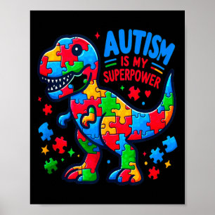Poster Autismo - Dinossauro - Quebra-cabeça - Arco - Auti