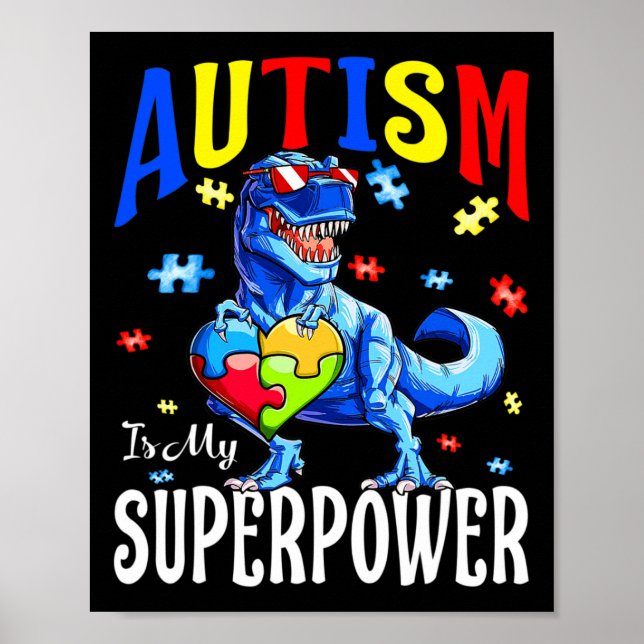 Poster Autismo É Meu Superpoder Autismo Sensibilização Di (Frente)