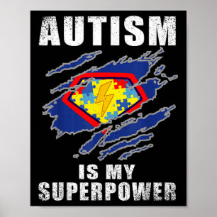 Poster Autismo É Minha Superpotência Super Herói Autismo 