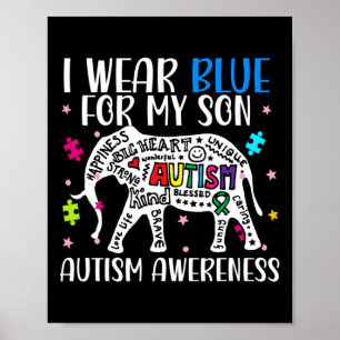 Poster Autismo Elefante Eu Visto Blues Para Meu Filho Aut