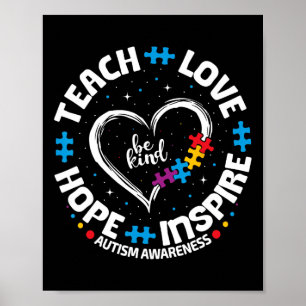 Poster Autismo Ensinador Amor Inspira Esperança Professor