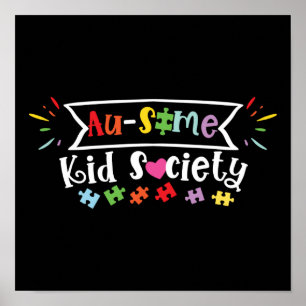 Poster Autismo Filho Filha Filha Au-some Kid Society