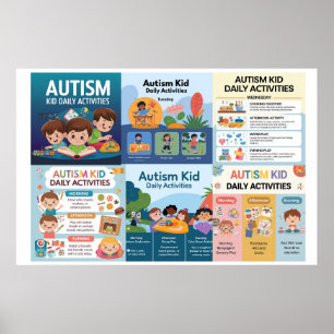 Poster autismo - gráfico de atividades diárias
