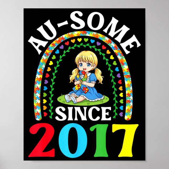 Poster Autismo Incrível Ausome Desde 2017 Conscientização (Frente)