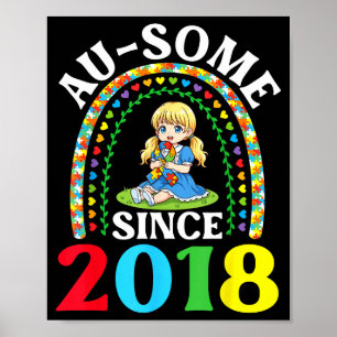 Poster Autismo Incrível Ausome Desde 2018 Conscientização