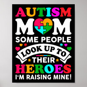 Poster Autismo Mãe algumas Pessoas olham para seus heróis