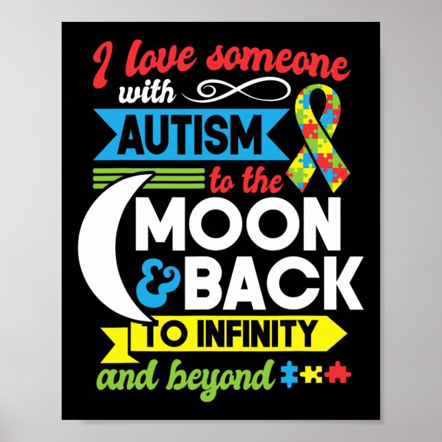 Poster Autismo Mãe Irmã Avó Eu Amo Alguém Com Auti (Frente)