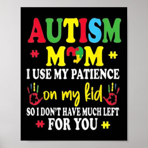 Poster Autismo Mãe Levantando Herói Bagunça Mensagem Bun