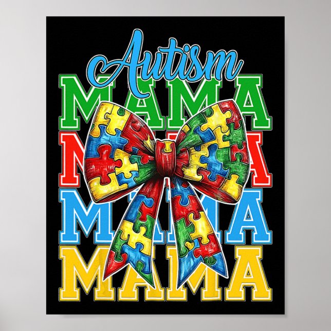 Poster Autismo Mãe Neuro Diverse Coquette Arco Mãe Mãe (Frente)