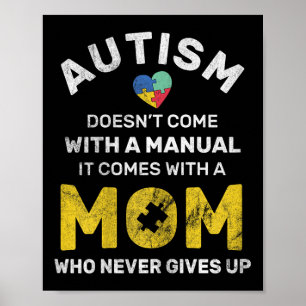 Poster Autismo Mãe Nunca Desiste Do Autismo Sensibilizaçã
