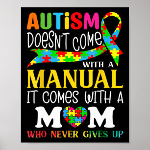Poster Autismo Mamãe não vem com um Autismo feminino manu