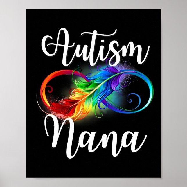 Poster Autismo Nana Neurodiversity Rainbow Infinity Sinal (Frente)