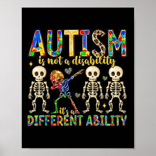 Poster Autismo não é uma deficiência é um hambúrbio difer