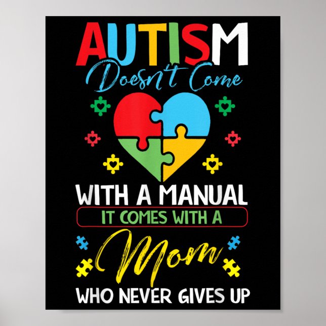 Poster Autismo Não Vem Com Consciência Manual Com Uma (Frente)