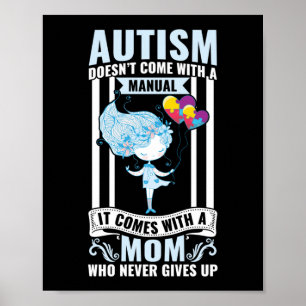 Poster Autismo não vem com um Autismo manual mãe