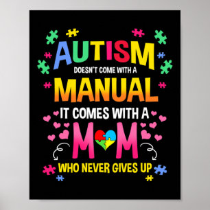 Poster Autismo não vem com um Autismo manual mãe
