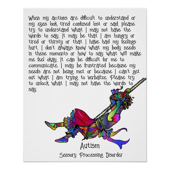 Pôster Autismo: Poster de Perturbação de Processamento Se (Frente)