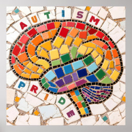 Poster Autismo Pride Mosaico Sensibilização para a Neurod