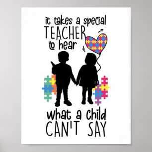 Poster Autismo Professor Especial De Educação Para Ouvir