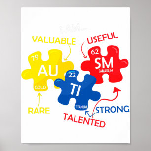 Poster Autismo Quebra-cabeça de Consciência Elementos de
