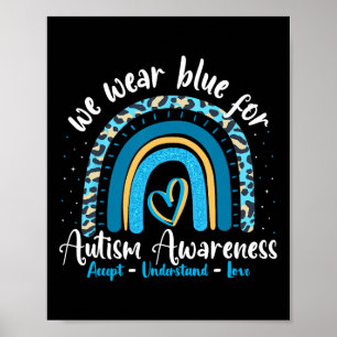 Poster Autismo Rainbow Leopardo April Vestimos Autismo Az