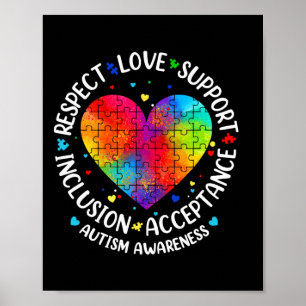 Poster Autismo Respeite a Consciência da Inclusão do Amor