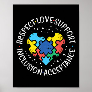 Poster Autismo Respeite a Consciência da Inclusão do Amor